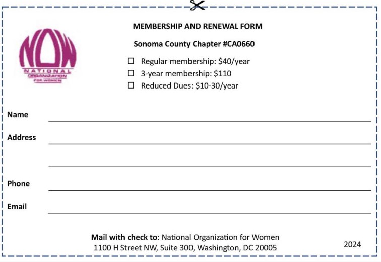 NOW Sonoma Membership Form